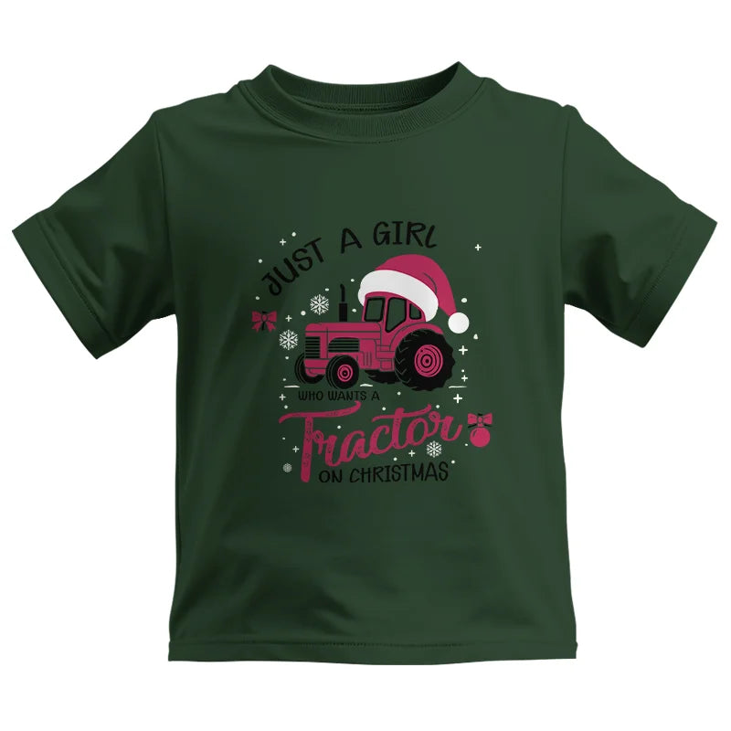 Image of Just A Girl Who Want A Tractor On Christmas - Kids Heavy Cotton™ Tee