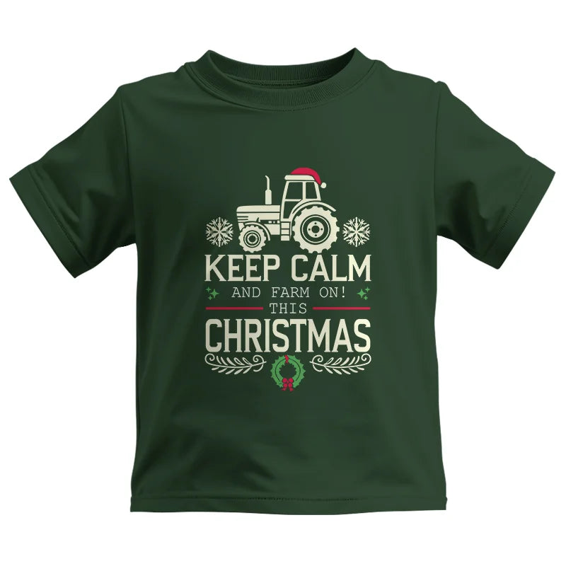 Image of Keep Calm And Farm On! This Christmas - Kids Heavy Cotton™ Tee