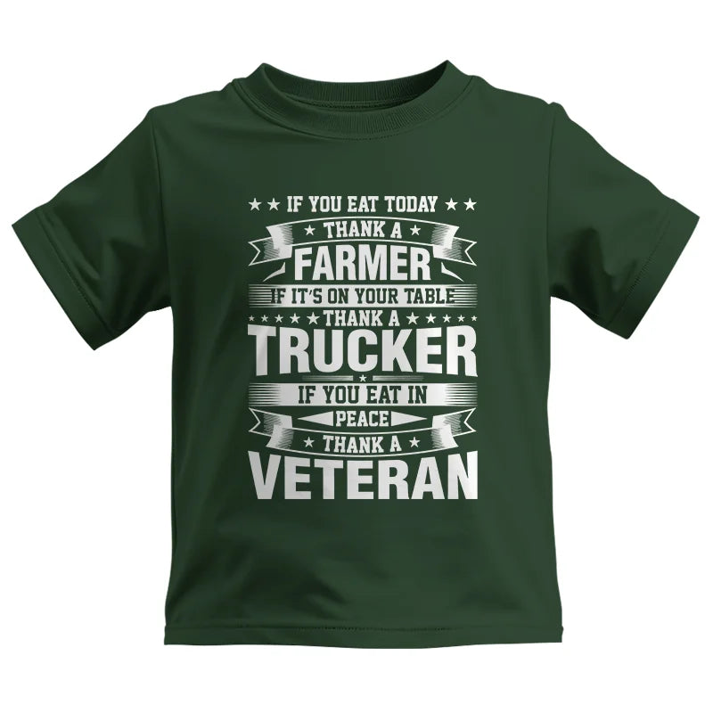 Image of Thank a Farmer Thank a Trucker Thank a Veteran Appreciation - Kids Heavy Cotton™ Tee