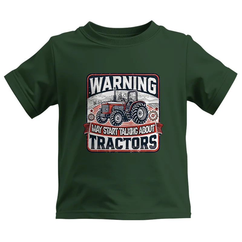 Warning May Start Talking About Tractors - Kids Heavy Cotton™ Tee