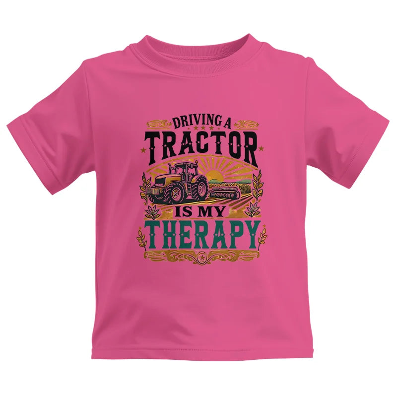 Driving A Tractor Is My Therapy - Kids Heavy Cotton™ Tee