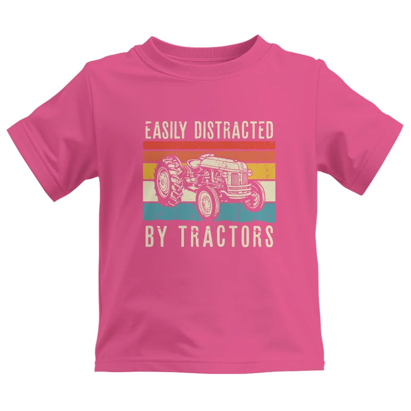 Easily Distracted By Tractors Vintage Design - Kids Heavy Cotton™ Tee