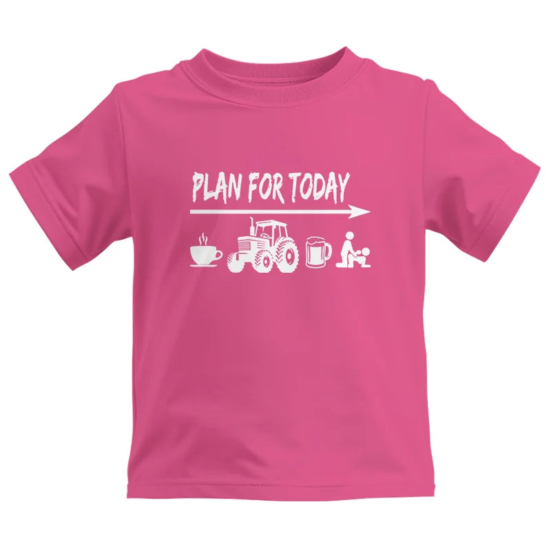 Funny Farmer Plan For Today Coffee Tractor Beer Bed - Kids Heavy Cotton™ Tee