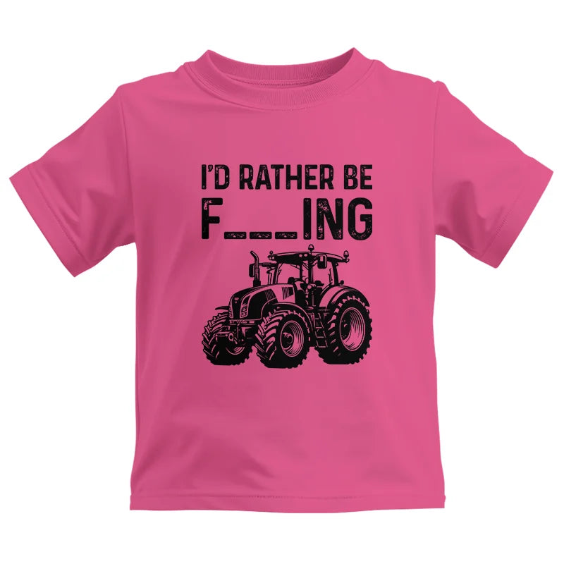 Funny I Would Rather Be Farming Tractor 1 - Kids Heavy Cotton™ Tee