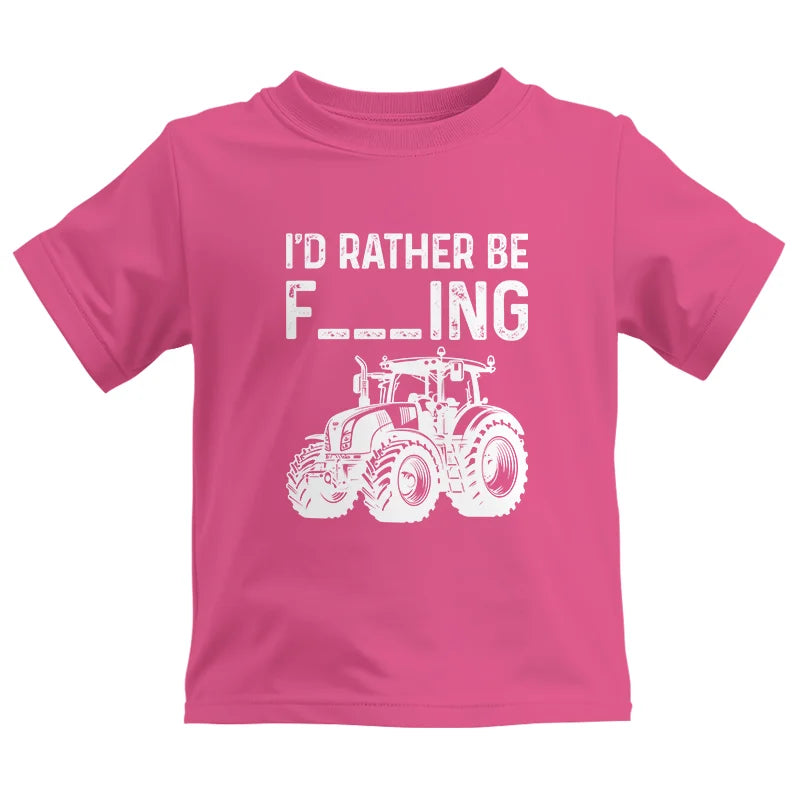 Funny I Would Rather Be Farming Tractor 2 - Kids Heavy Cotton™ Tee