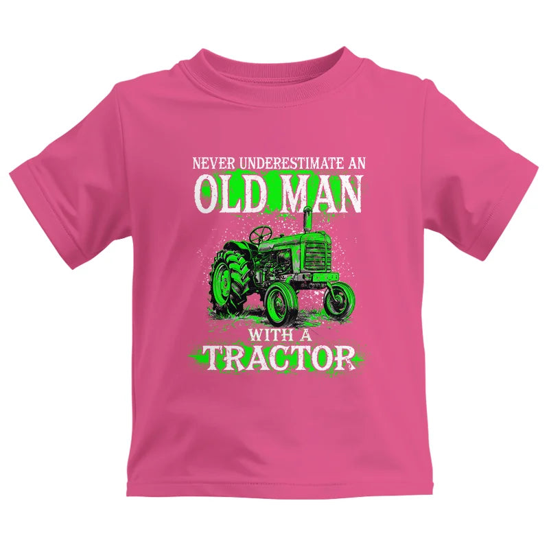 Image of Funny Quote Never Underestimate Old Man Tractor - Kids Heavy Cotton™ Tee