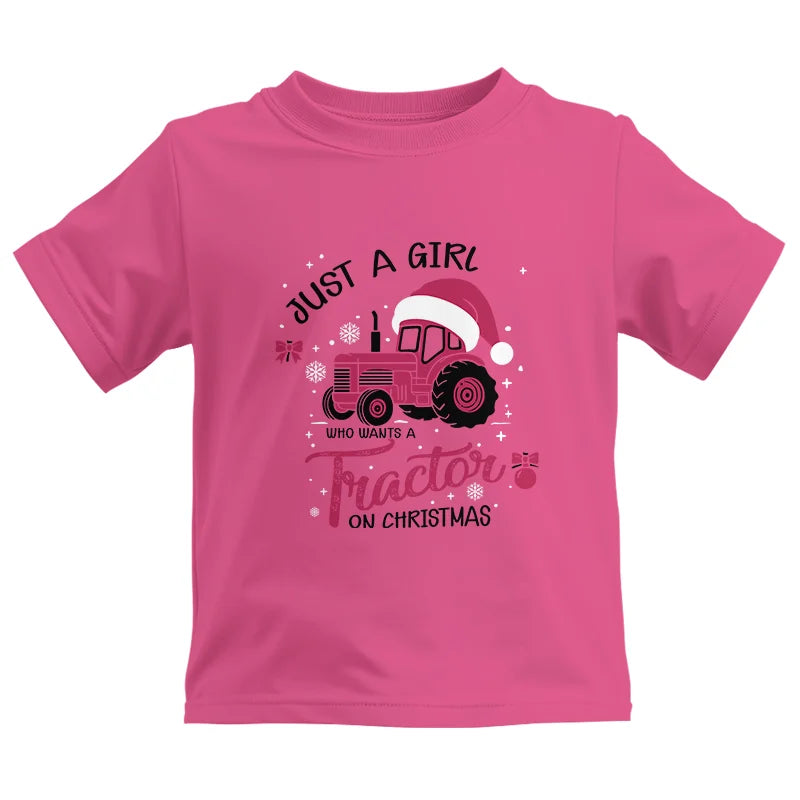 Just A Girl Who Want A Tractor On Christmas - Kids Heavy Cotton™ Tee