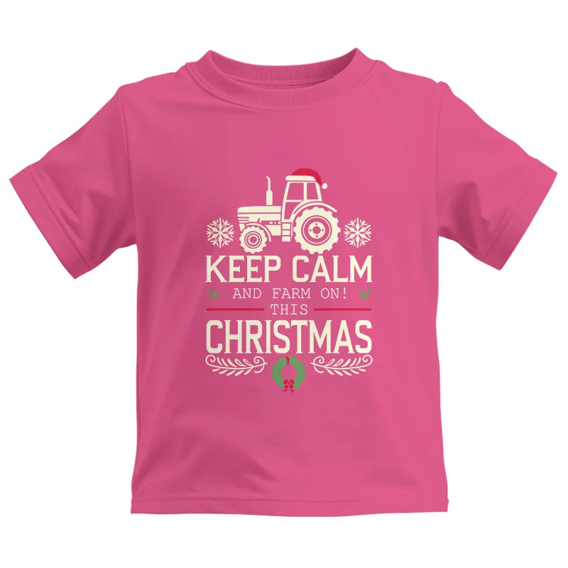 Keep Calm And Farm On! This Christmas - Kids Heavy Cotton™ Tee