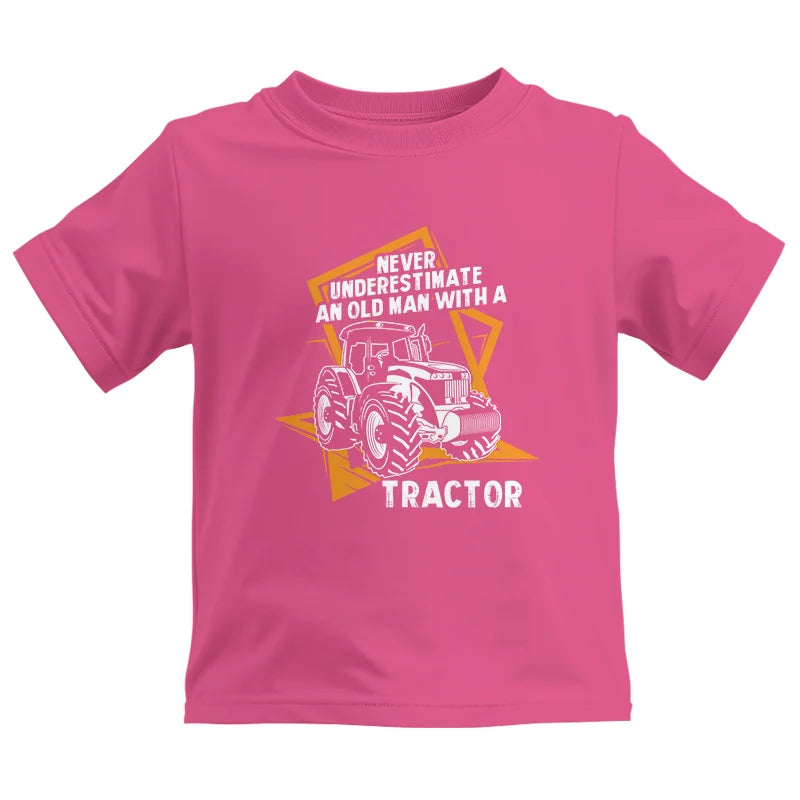 Never Underestimate An Old Man With A Tractor Farming Dad - Kids Heavy Cotton™ Tee