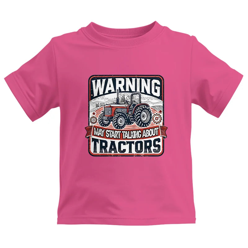 Image of Warning May Start Talking About Tractors - Kids Heavy Cotton™ Tee