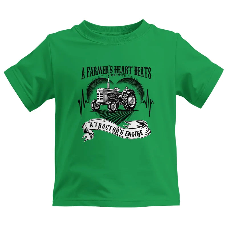 A Farmer’s Heart Beats A Tractor’s Engine - Kids Heavy Cotton™ Tee