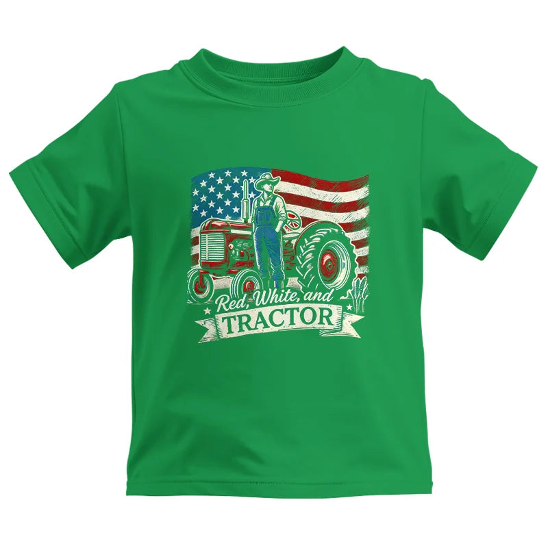 Image of Red White And Tractor - Kids Heavy Cotton™ Tee