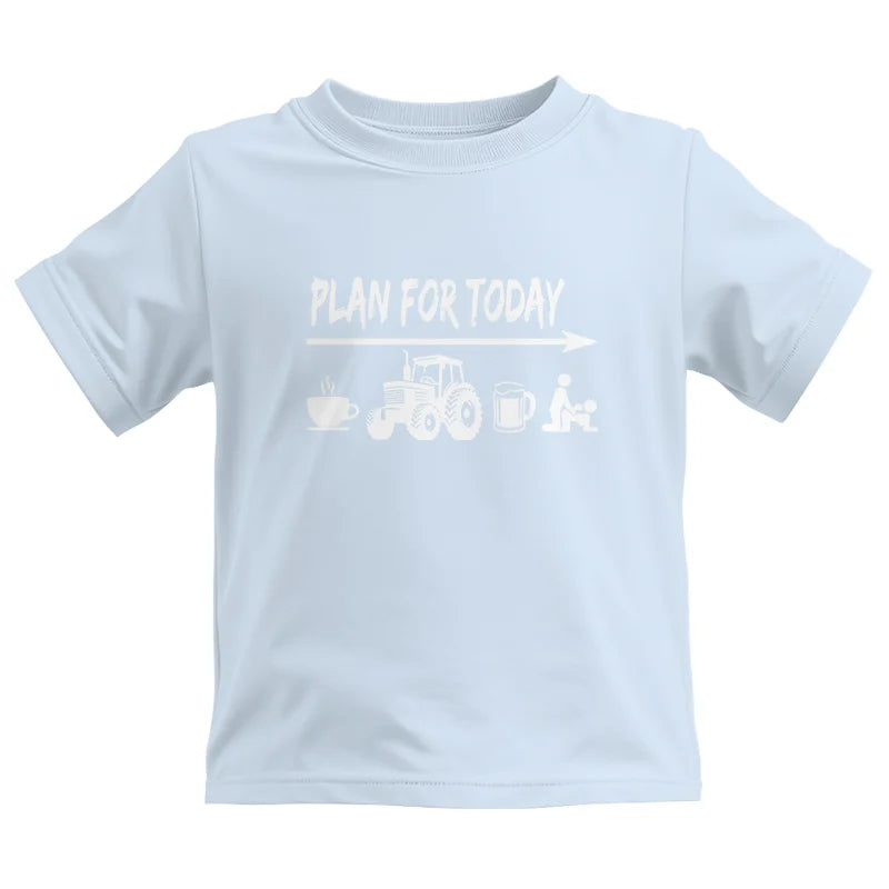 Funny Farmer Plan For Today Coffee Tractor Beer Bed - Kids Heavy Cotton™ Tee