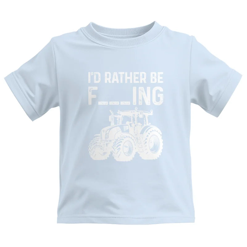 Funny I Would Rather Be Farming Tractor 2 - Kids Heavy Cotton™ Tee