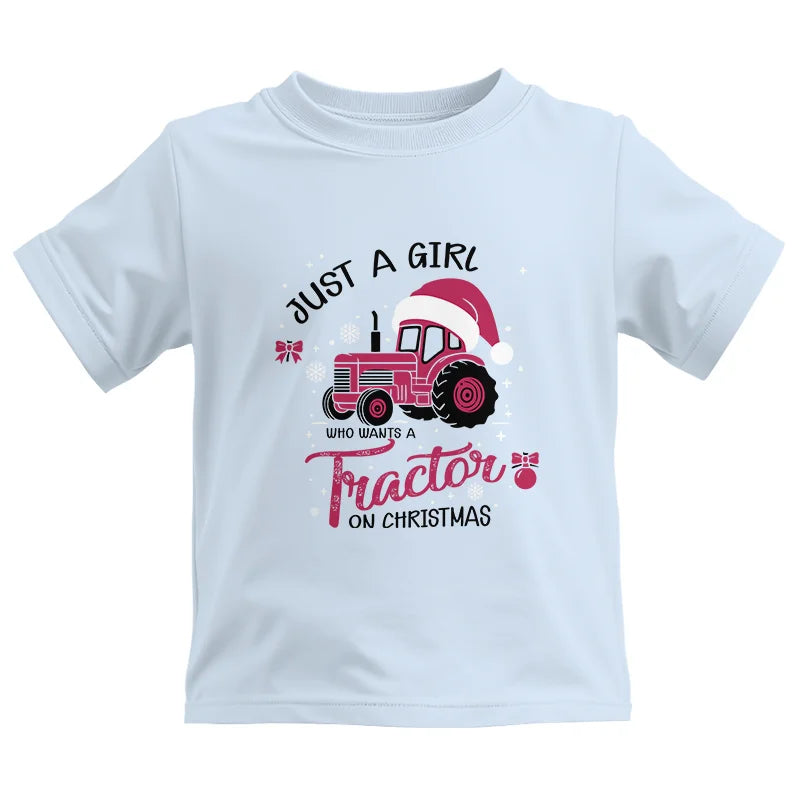 Image of Just A Girl Who Want A Tractor On Christmas - Kids Heavy Cotton™ Tee