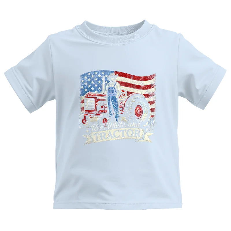 Red White And Tractor - Kids Heavy Cotton™ Tee