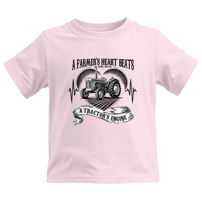 A Farmer’s Heart Beats A Tractor’s Engine - Kids Heavy Cotton™ Tee