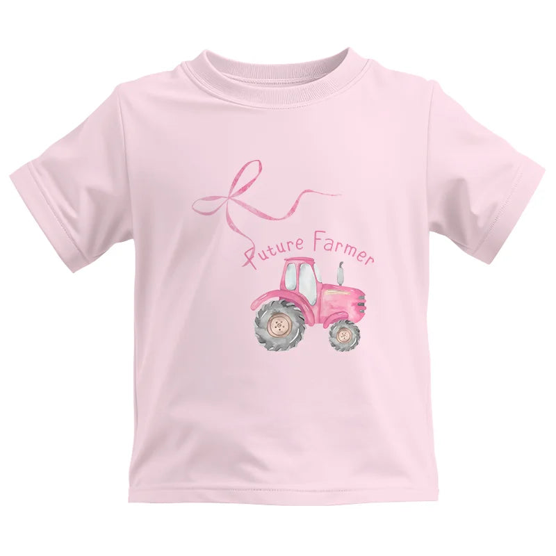 Image of Pink Bow Cute Tractor - Kids Heavy Cotton™ Tee