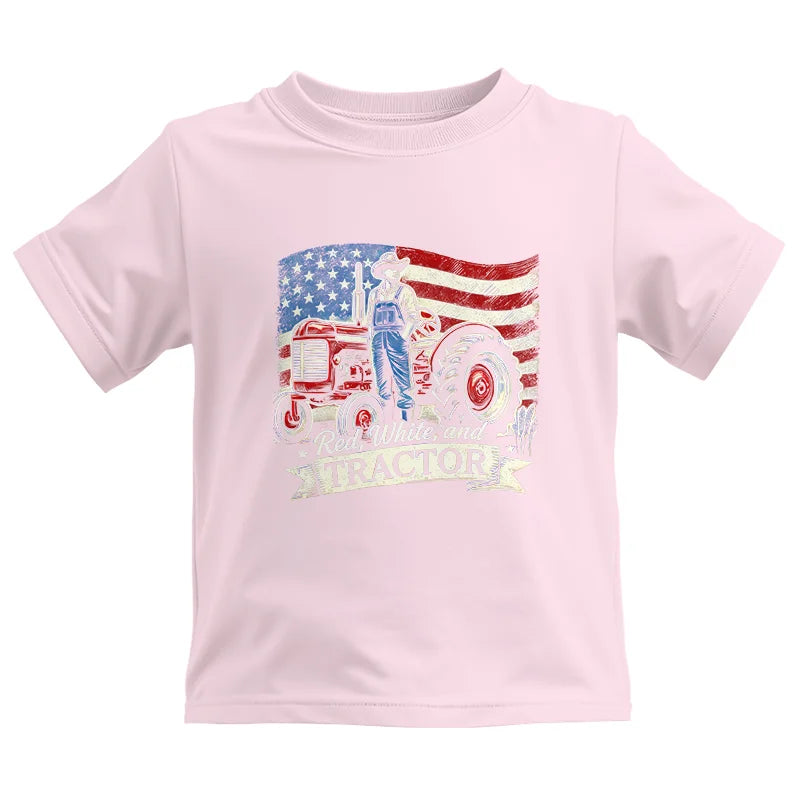 Red White And Tractor - Kids Heavy Cotton™ Tee