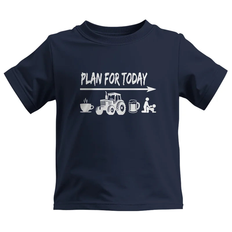 Funny Farmer Plan For Today Coffee Tractor Beer Bed - Kids Heavy Cotton™ Tee