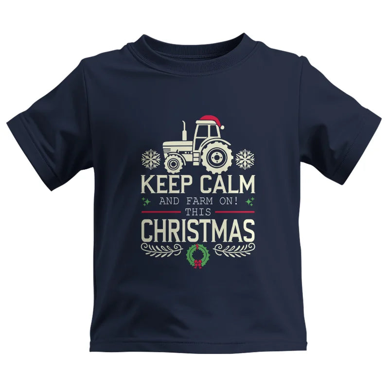 Keep Calm And Farm On! This Christmas - Kids Heavy Cotton™ Tee