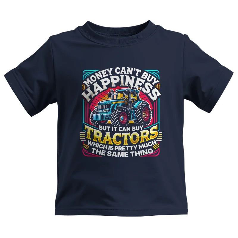 Image of Money Can't Buy Happiness Can Buy Tractors - Kids Heavy Cotton™ Tee