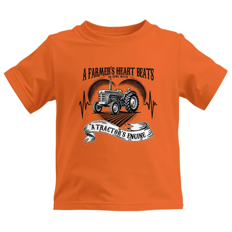 A Farmer’s Heart Beats A Tractor’s Engine - Kids Heavy Cotton™ Tee