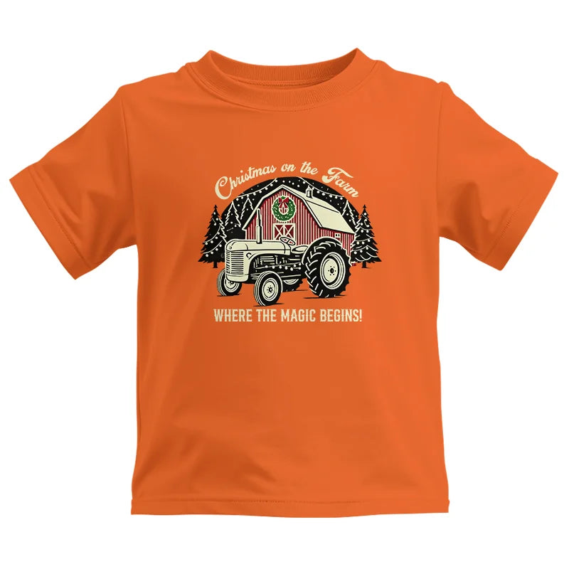 Image of Christmas on the Farm Where the Magic Begins! 3 - Kids Heavy Cotton™ Tee