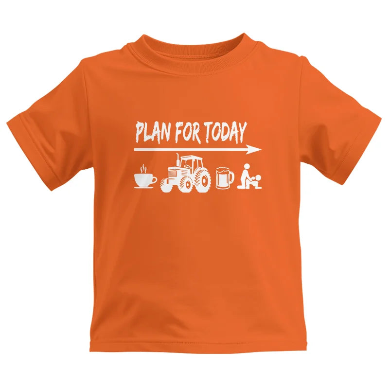 Funny Farmer Plan For Today Coffee Tractor Beer Bed - Kids Heavy Cotton™ Tee