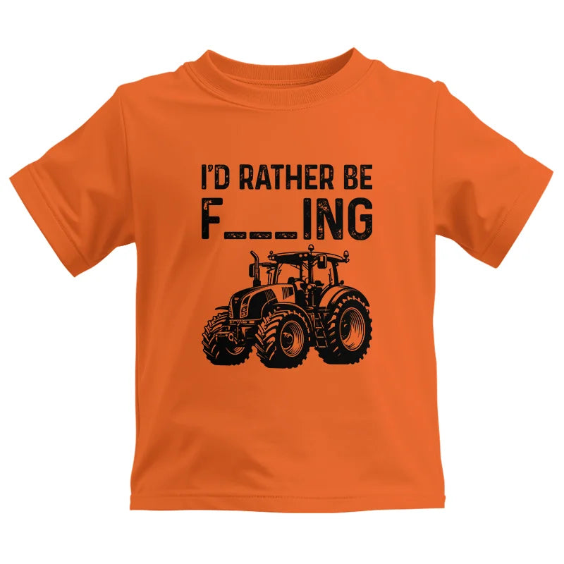 Funny I Would Rather Be Farming Tractor 1 - Kids Heavy Cotton™ Tee