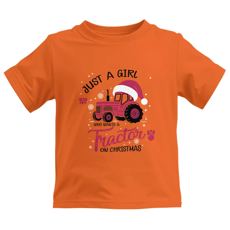 Image of Just A Girl Who Want A Tractor On Christmas - Kids Heavy Cotton™ Tee