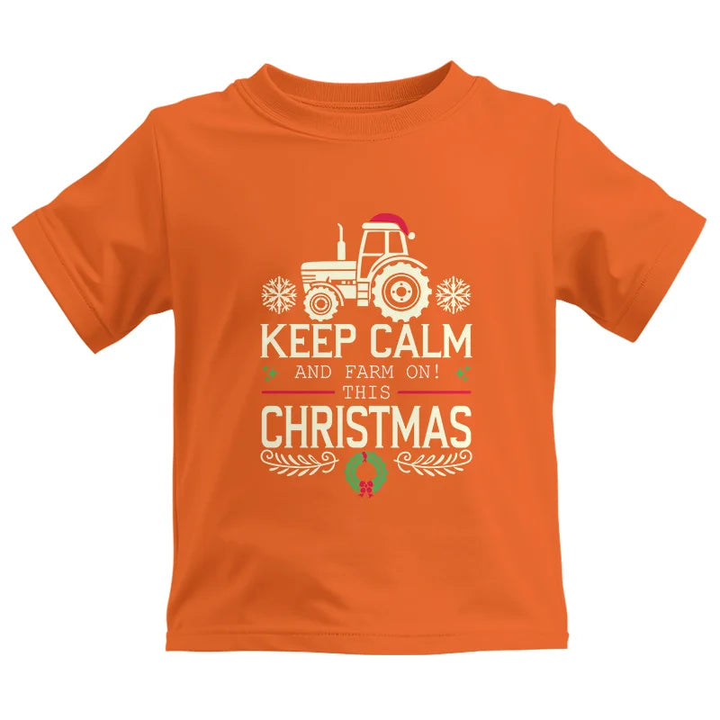 Keep Calm And Farm On! This Christmas - Kids Heavy Cotton™ Tee