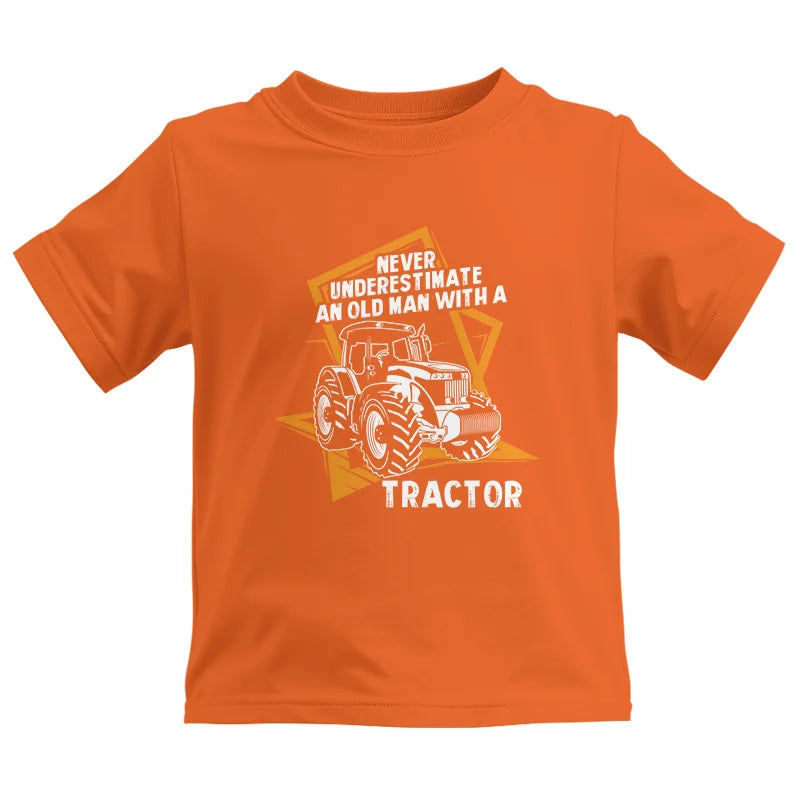 Never Underestimate An Old Man With A Tractor Farming Dad - Kids Heavy Cotton™ Tee