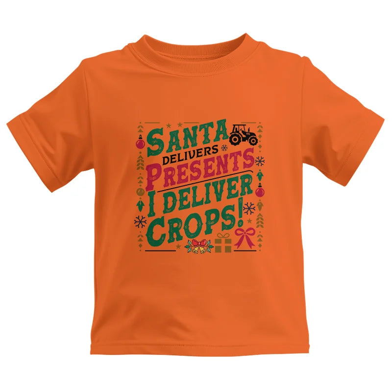 Image of Santa Deliver Present I Deliver Crops! - Kids Heavy Cotton™ Tee