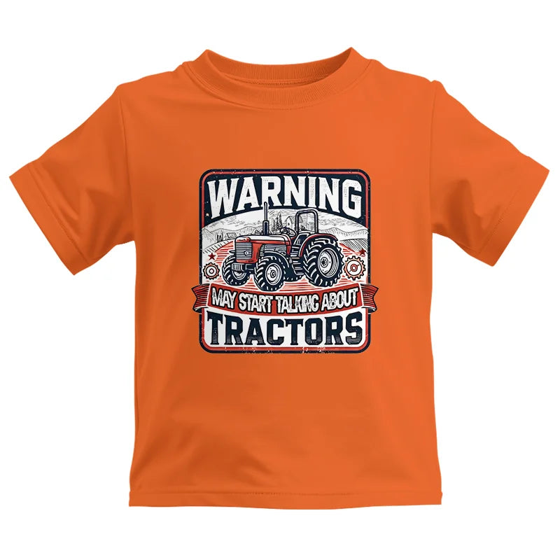 Warning May Start Talking About Tractors - Kids Heavy Cotton™ Tee