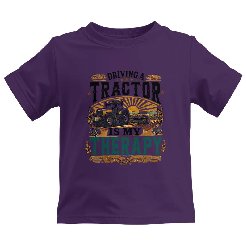 Driving A Tractor Is My Therapy - Kids Heavy Cotton™ Tee