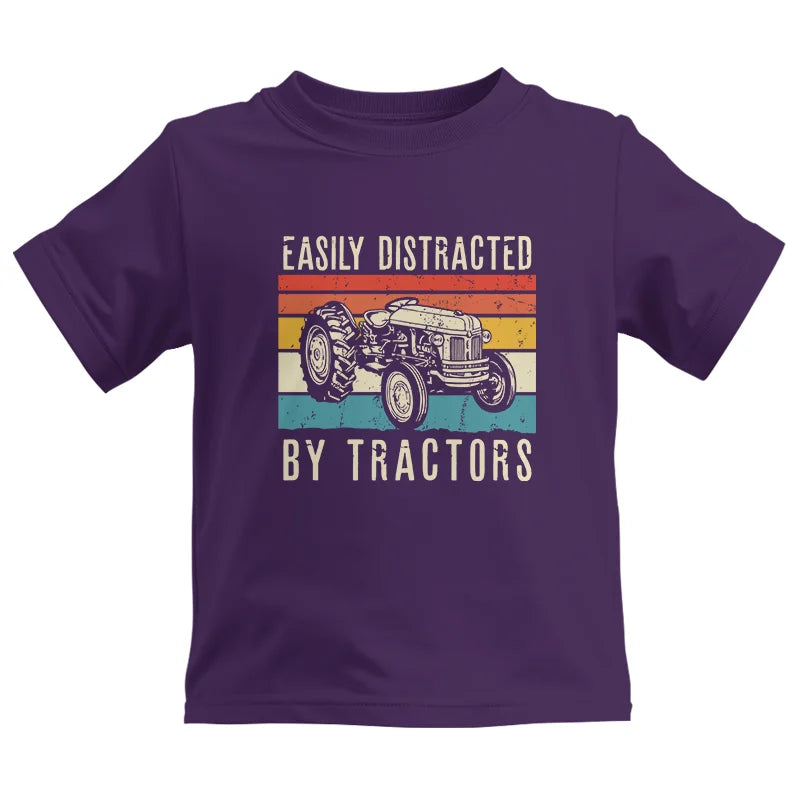 Easily Distracted By Tractors Vintage Design - Kids Heavy Cotton™ Tee