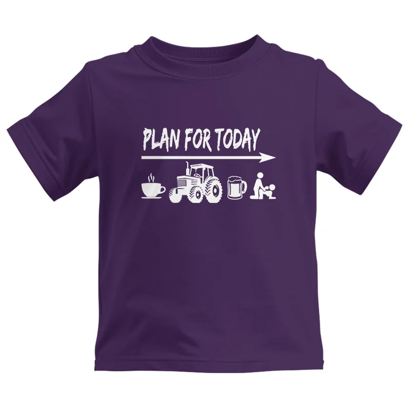 Funny Farmer Plan For Today Coffee Tractor Beer Bed - Kids Heavy Cotton™ Tee