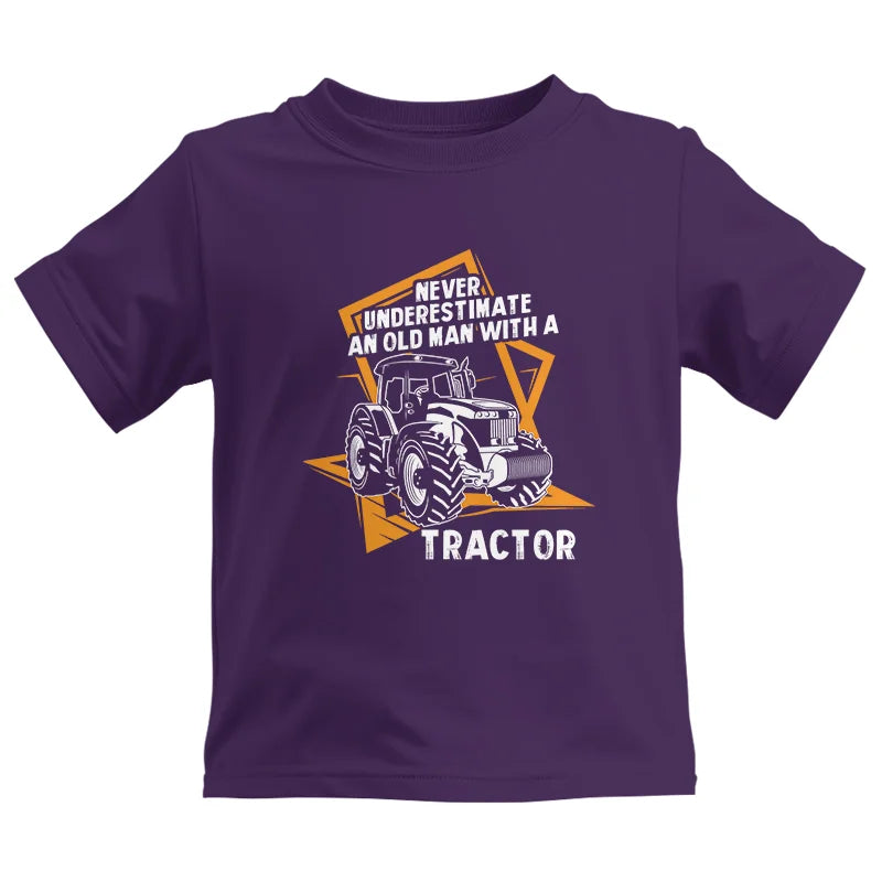 Never Underestimate An Old Man With A Tractor Farming Dad - Kids Heavy Cotton™ Tee