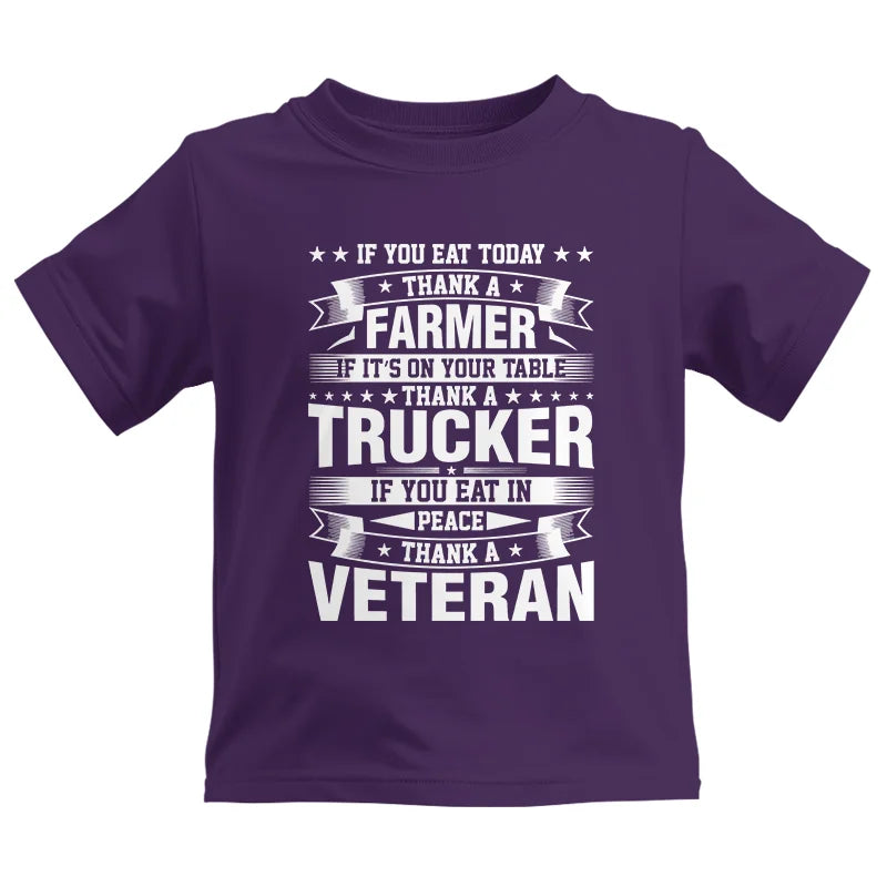 Image of Thank a Farmer Thank a Trucker Thank a Veteran Appreciation - Kids Heavy Cotton™ Tee