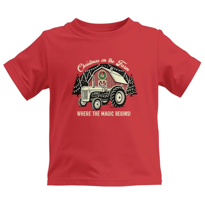 Christmas on the Farm Where the Magic Begins! 3 - Kids Heavy Cotton™ Tee