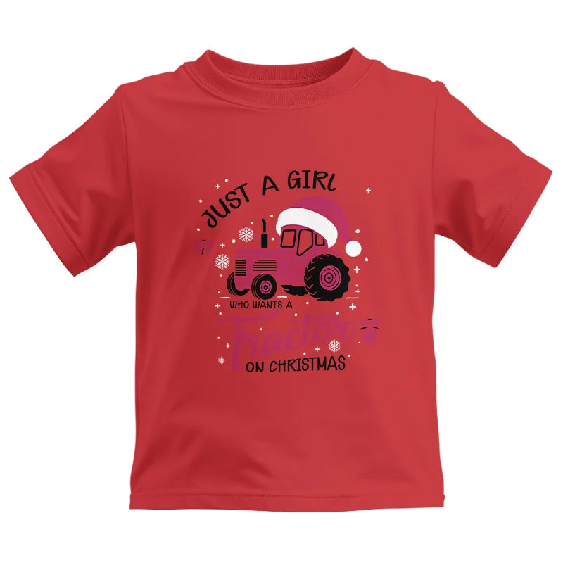 Just A Girl Who Want A Tractor On Christmas - Kids Heavy Cotton™ Tee