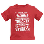 Thank a Farmer Thank a Trucker Thank a Veteran Appreciation - Kids Heavy Cotton™ Tee