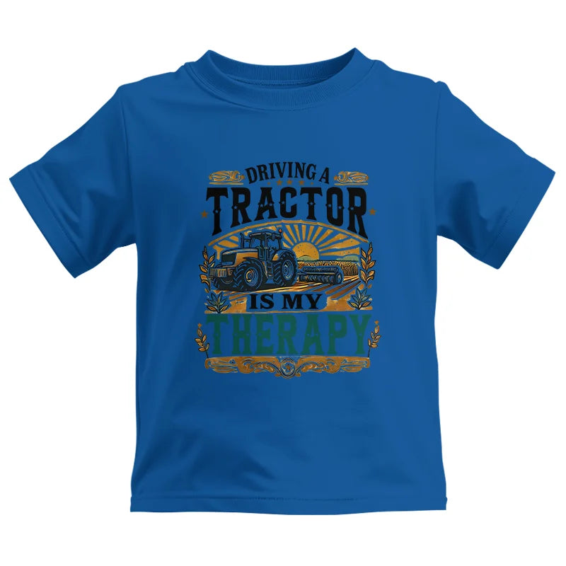 Driving A Tractor Is My Therapy - Kids Heavy Cotton™ Tee