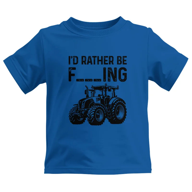 Funny I Would Rather Be Farming Tractor 1 - Kids Heavy Cotton™ Tee