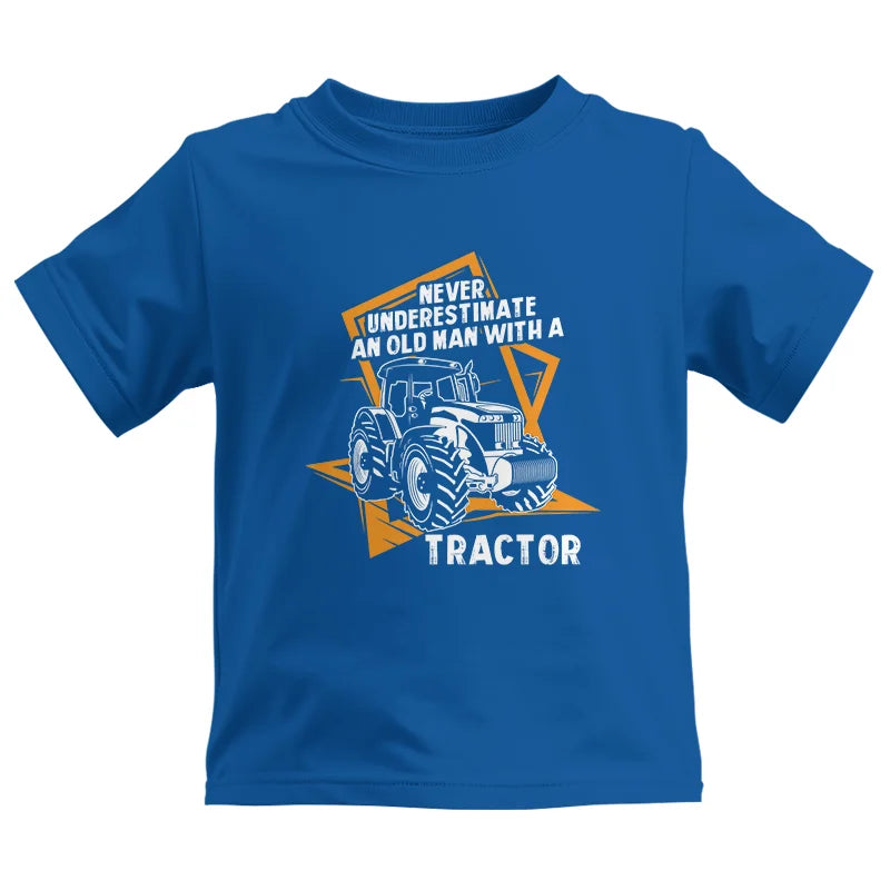 Image of Never Underestimate An Old Man With A Tractor Farming Dad - Kids Heavy Cotton™ Tee