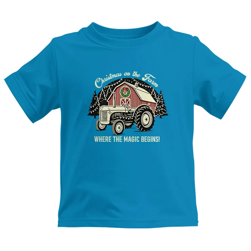 Image of Christmas on the Farm Where the Magic Begins! 3 - Kids Heavy Cotton™ Tee