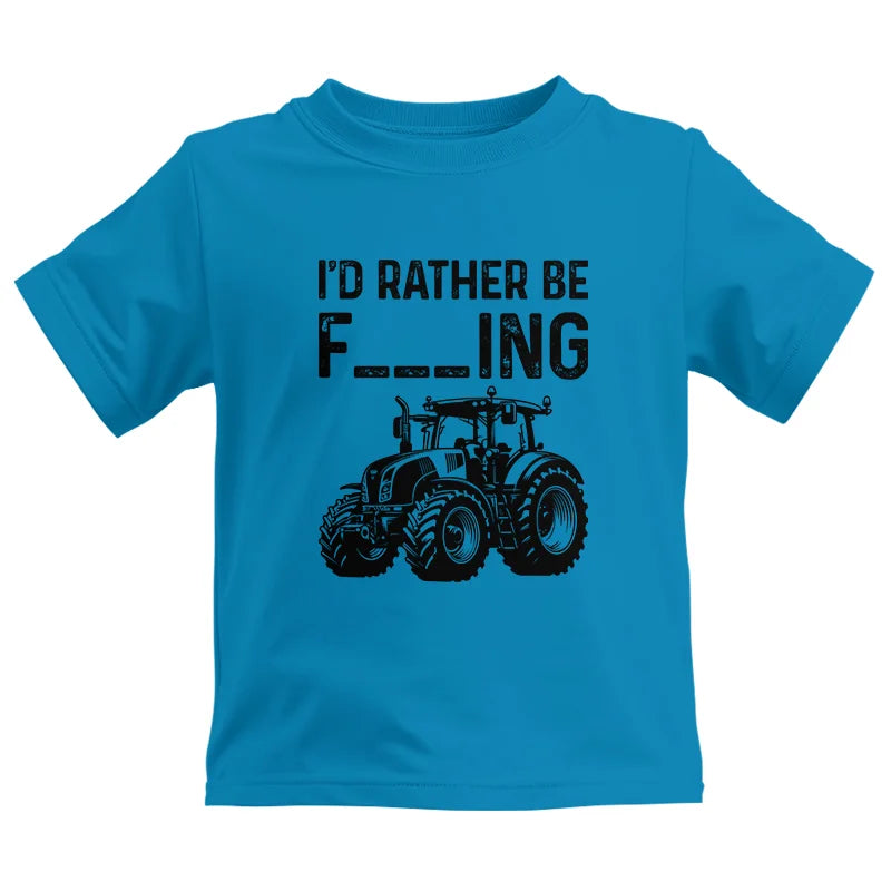 Image of Funny I Would Rather Be Farming Tractor 1 - Kids Heavy Cotton™ Tee