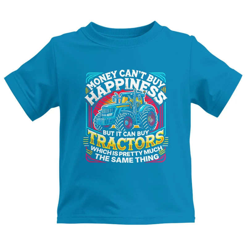 Image of Money Can't Buy Happiness Can Buy Tractors - Kids Heavy Cotton™ Tee