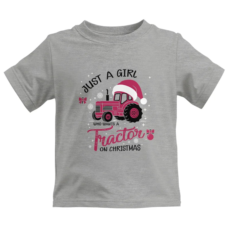 Just A Girl Who Want A Tractor On Christmas - Kids Heavy Cotton™ Tee